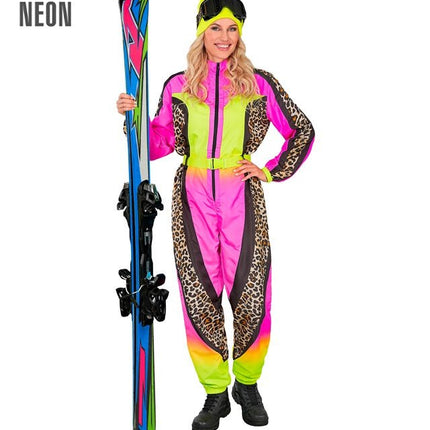 Skier/Snowboarder Luipaard Roze/Geel Dames van Widmann koop je bij Partywinkel