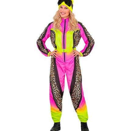 Skier/Snowboarder Luipaard Roze/Geel Dames van Widmann koop je bij Partywinkel