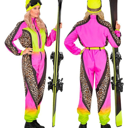 Skier/Snowboarder Luipaard Roze/Geel Dames van Widmann koop je bij Partywinkel