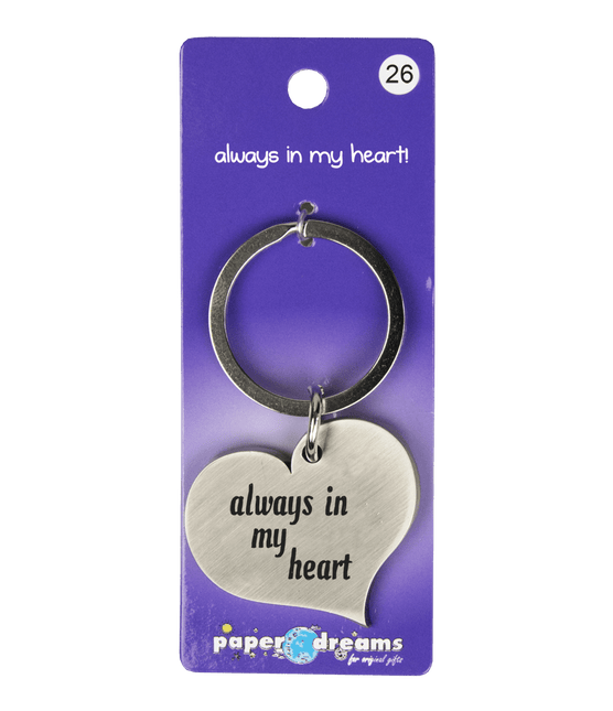 Sleutelhanger Altijd In Mijn Hart 10cm van Paper Dreams koop je bij Partywinkel