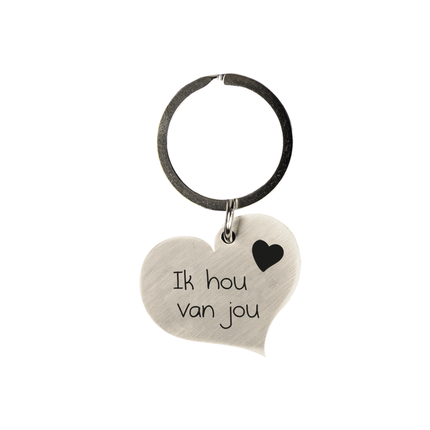 Sleutelhanger Ik Hou Van Jou Hart 10cm van Paper Dreams koop je bij Partywinkel