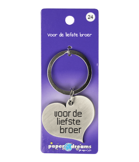 Sleutelhanger Liefste Broer 10cm van Paper Dreams koop je bij Partywinkel