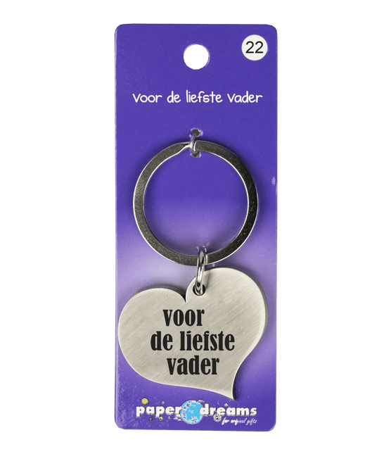 Sleutelhanger Liefste Vader 10cm van Paper Dreams koop je bij Partywinkel