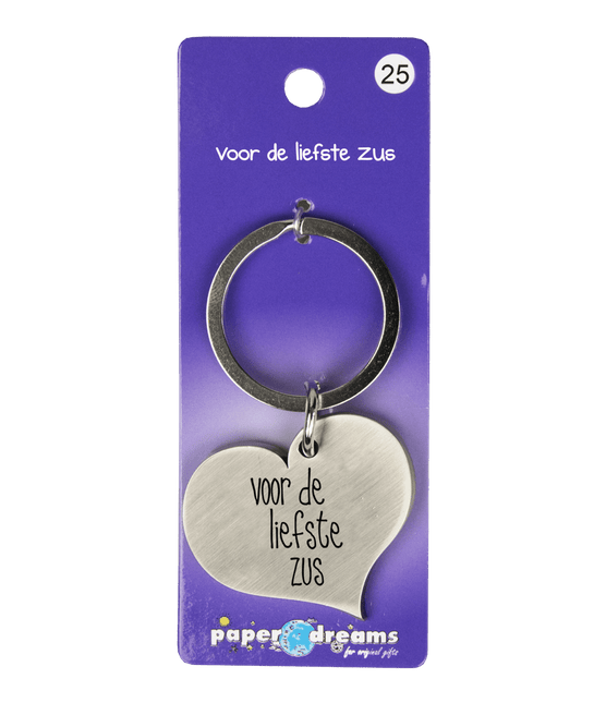 Sleutelhanger Liefste Zus 10cm van Paper Dreams koop je bij Partywinkel