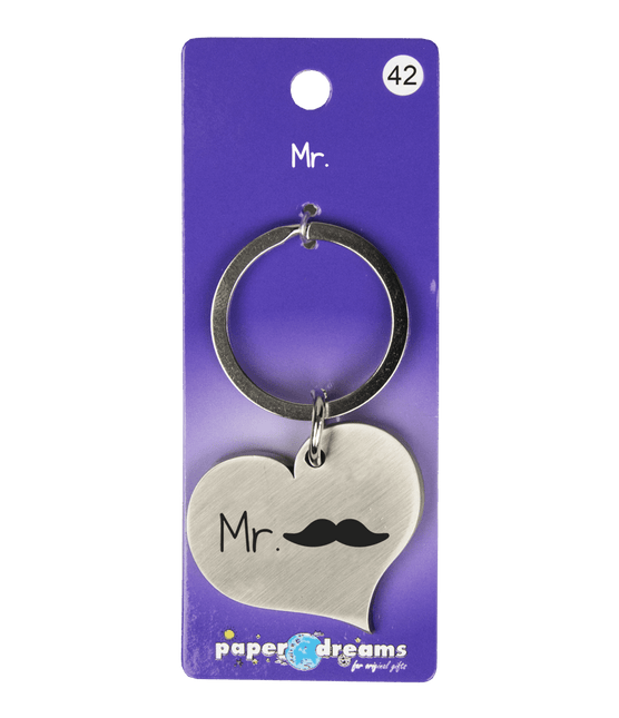 Sleutelhanger Mr Snor 10cm van Paper Dreams koop je bij Partywinkel