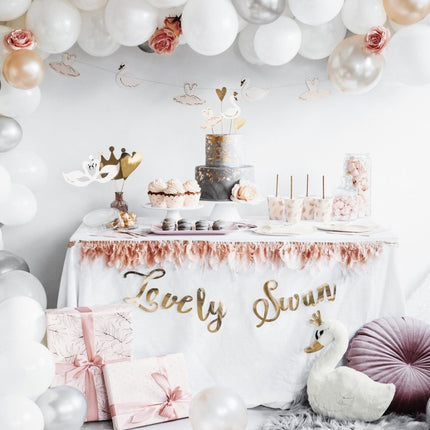 Slinger Lovely Swan Goud 64cm van Partydeco koop je bij Partywinkel