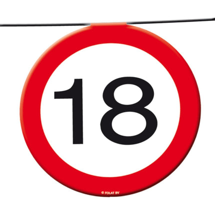 Slingers 18 Jaar Verkeersbord 12m van Folat koop je bij Partywinkel