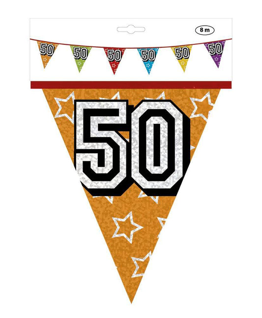 Slingers 50 Jaar Glitter 8m van Boland koop je bij Partywinkel