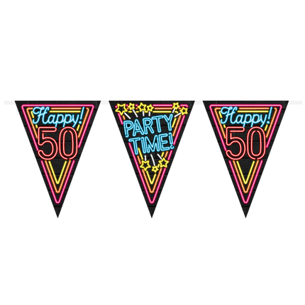 Slingers 50 Jaar Neon 10m van Paper Dreams koop je bij Partywinkel