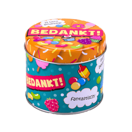 Snoepblik Bedankt 9cm van Paper Dreams koop je bij Partywinkel