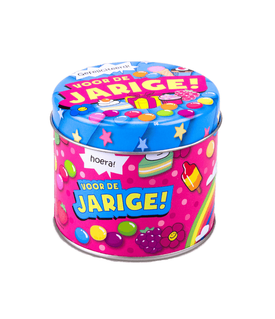 Snoepblik Jarige 9cm van Paper Dreams koop je bij Partywinkel