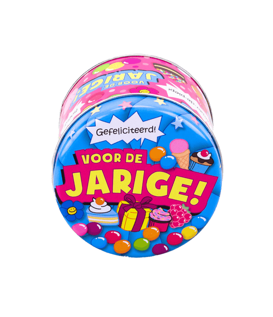 Snoepblik Jarige 9cm van Paper Dreams koop je bij Partywinkel