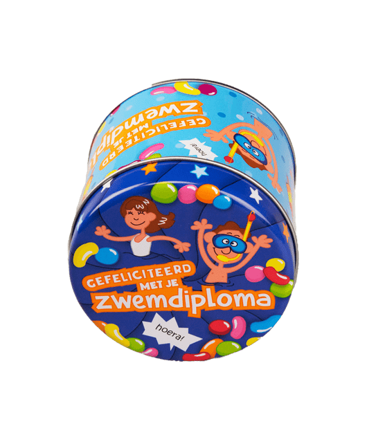 Snoepblik Zwemdiploma 9cm van Paper Dreams koop je bij Partywinkel