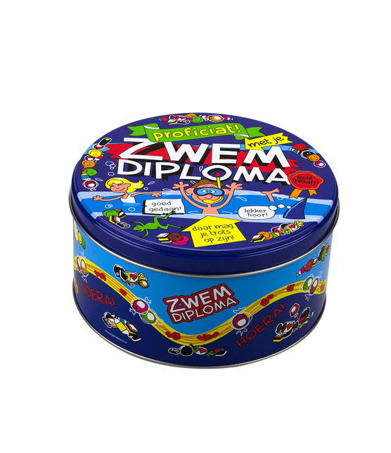 Snoeptrommel Zwemdiploma 14cm van Paper Dreams koop je bij Partywinkel