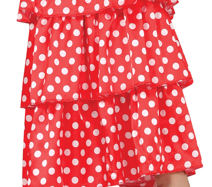 Spaanse Jurk Flamenco Witte Stippen van Fiestas Guirca koop je bij Partywinkel