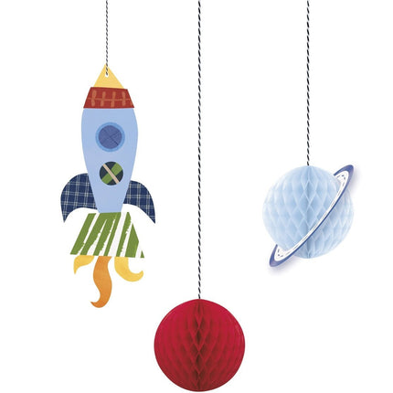 Space Party Hangdecoratie 3st van Unique koop je bij Partywinkel