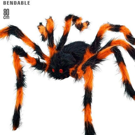SPIN MET BUIGBARE HARIGE POTEN ZWART/ORANJE 80 CM van Widmann koop je bij Partywinkel