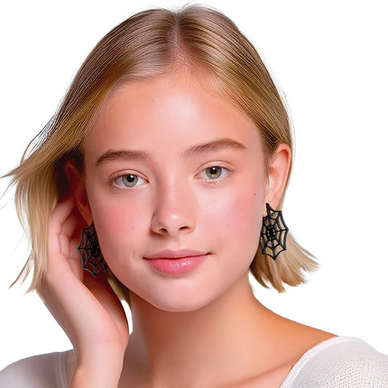 Spinnenweb Oorbellen 5cm van Fiestas Guirca koop je bij Partywinkel