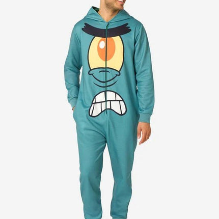 SpongeBob Plankton Onesie Unisex Blauwgroen van Nickelodeon koop je bij Partywinkel