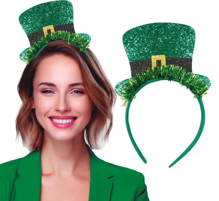 St. Patrick'S Day Haarband Met Hoed Glitter van Fiestas Guirca koop je bij Partywinkel