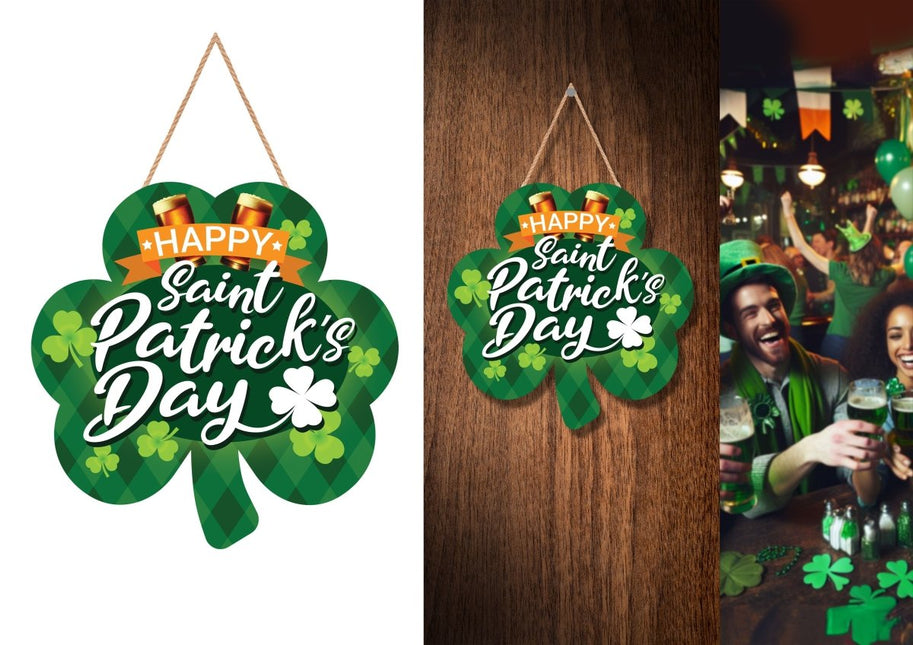 St. Patrick'S Day Hangbord Groen 28cm van Fiestas Guirca koop je bij Partywinkel