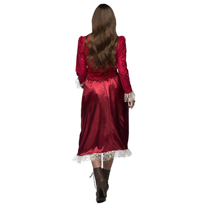 Steampunk Jurk Rood Dames van Boland koop je bij Partywinkel