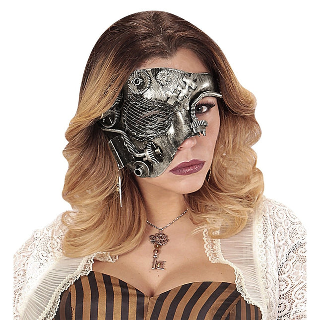 Steampunk Masker Zilver van Widmann koop je bij Partywinkel
