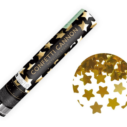 Ster Confetti Kanon Goud 28cm van Partydeco koop je bij Partywinkel
