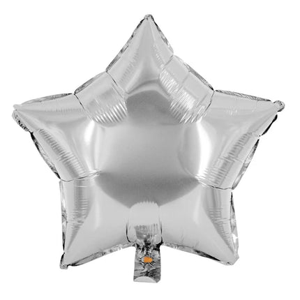 Ster Helium Ballon Zilver Effen Leeg 45cm