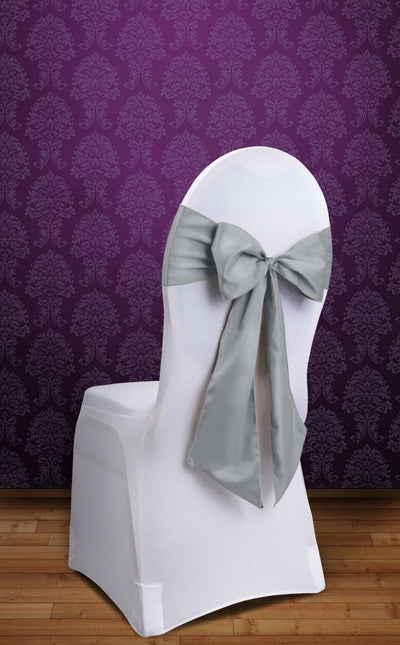 Stoelstrikken Zilver 2,75m 10st van Partydeco koop je bij Partywinkel