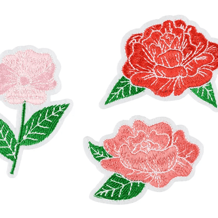 Strijk Embleem Bloemen 3st van Partydeco koop je bij Partywinkel