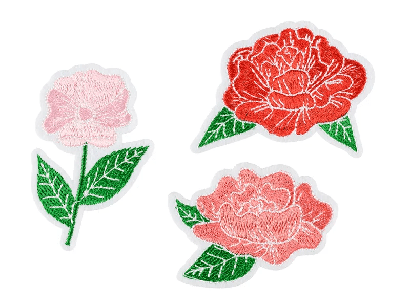 Strijk Embleem Bloemen 3st van Partydeco koop je bij Partywinkel