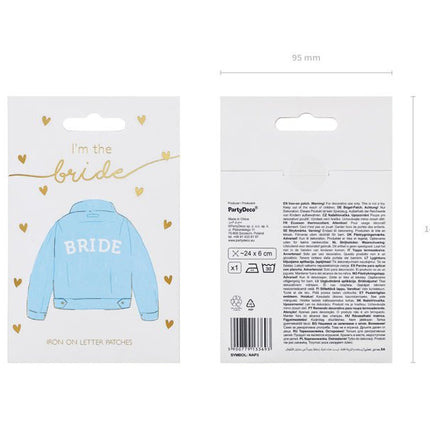Strijk Embleem Bride 24cm van Partydeco koop je bij Partywinkel