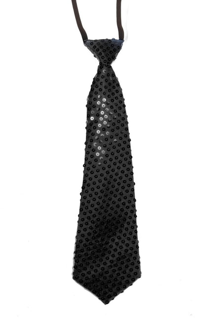 Zwarte Stropdas Pailletten van Wilbers & Wilbers koop je bij Partywinkel
