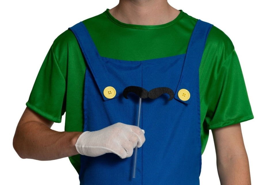 Super Mario Pak Groen Blauw Heren Luigi van PartyXclusive koop je bij Partywinkel