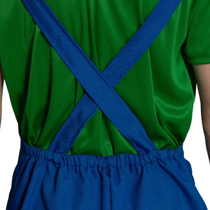 Super Mario Pak Groen Blauw Heren Luigi van PartyXclusive koop je bij Partywinkel