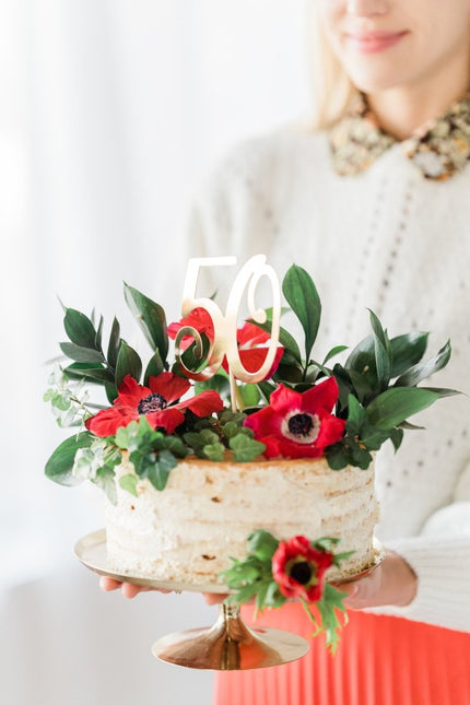 Taarttopper 50 Jaar Goud 20,5cm van Partydeco koop je bij Partywinkel