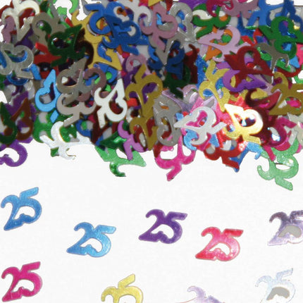 Tafelconfetti 25 Jaar 1cm 600st van Haza Witbaard koop je bij Partywinkel
