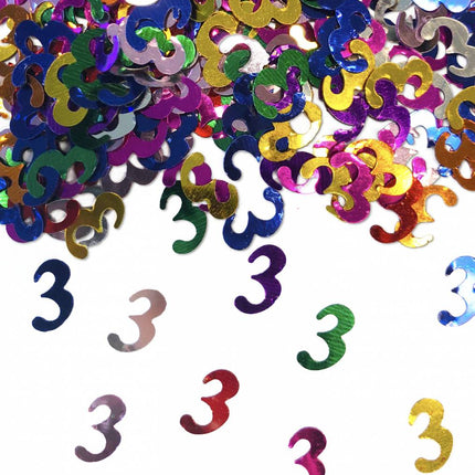 Tafelconfetti 3 Jaar 1cm 600st van Folat koop je bij Partywinkel