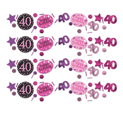 Tafelconfetti 40 Jaar Happy Birthday Roze 34gr van Riethmueller koop je bij Partywinkel