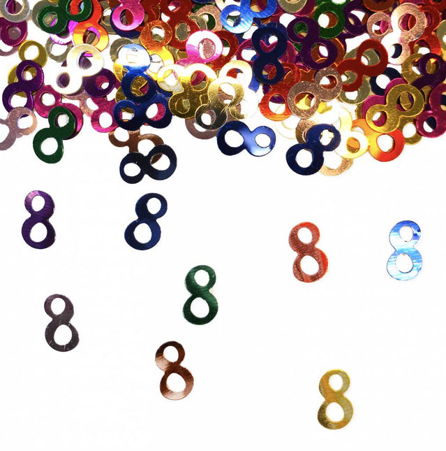 Tafelconfetti 8 Jaar 1cm 600st van Folat koop je bij Partywinkel