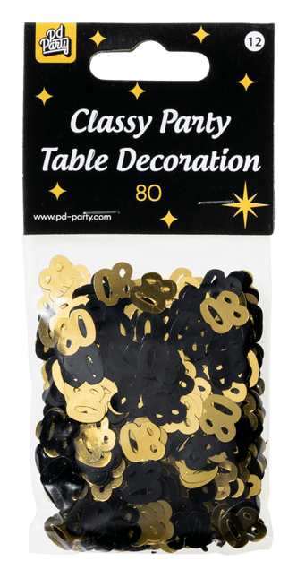 Tafelconfetti 80 Jaar 20gr van Paper Dreams koop je bij Partywinkel