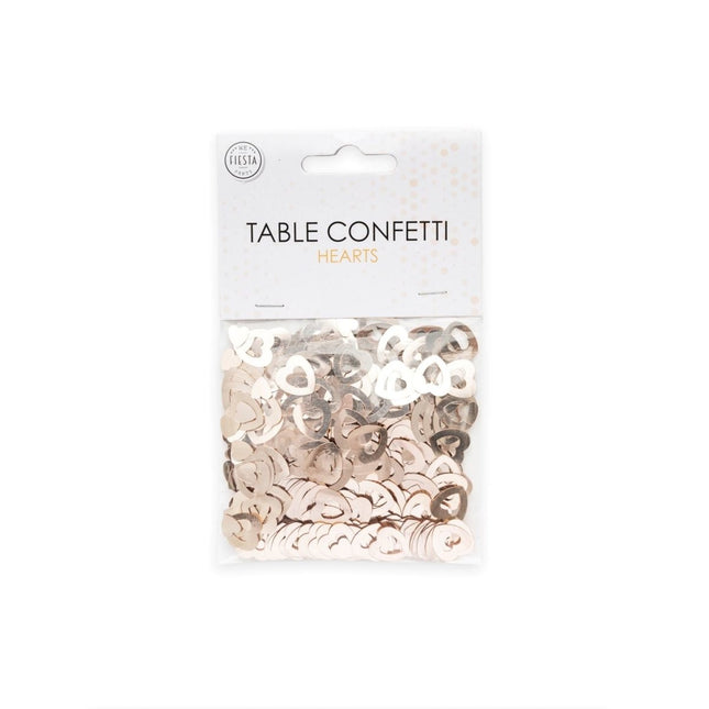 Tafelconfetti Open Hartjes Rose Goud van WeFiesta koop je bij Partywinkel