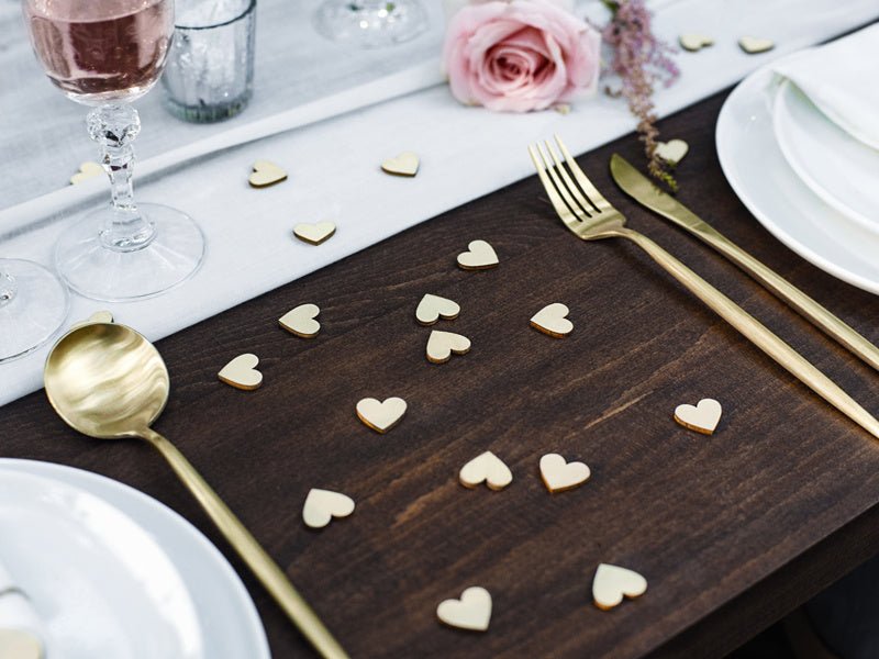 Tafeldecoratie Hartjes Hout 2cm 50st van Partydeco koop je bij Partywinkel