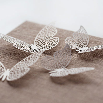 Tafeldecoratie Vlinder Papier Wit 8cm 10st van Partydeco koop je bij Partywinkel