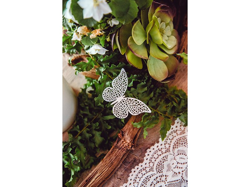 Tafeldecoratie Vlinder Papier Wit 8cm 10st van Partydeco koop je bij Partywinkel