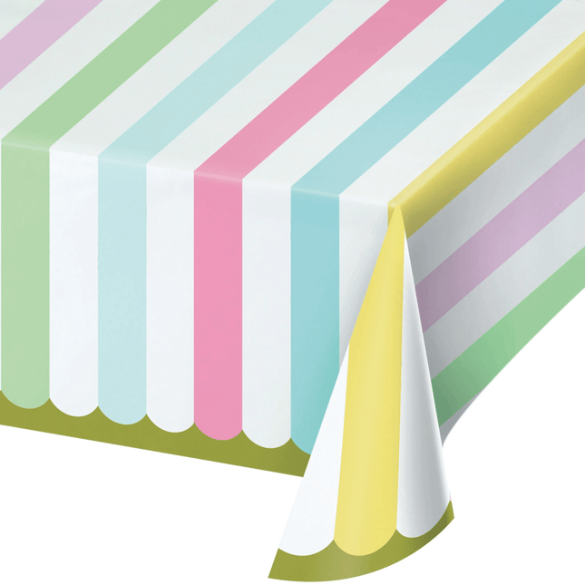 Tafelkleed Strepen Pastel 2,59m van Creative Converting koop je bij Partywinkel