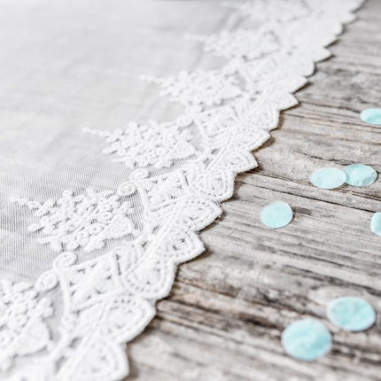 Tafelloper Kant Wit 45cm 9m van Partydeco koop je bij Partywinkel