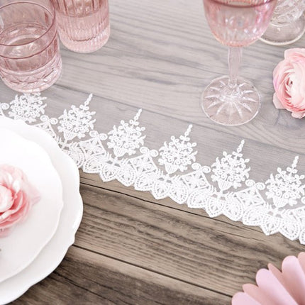 Tafelloper Kant Wit 45cm 9m van Partydeco koop je bij Partywinkel