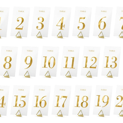 Tafelnummers Gouden Cijfers 12cm 20st van Partydeco koop je bij Partywinkel